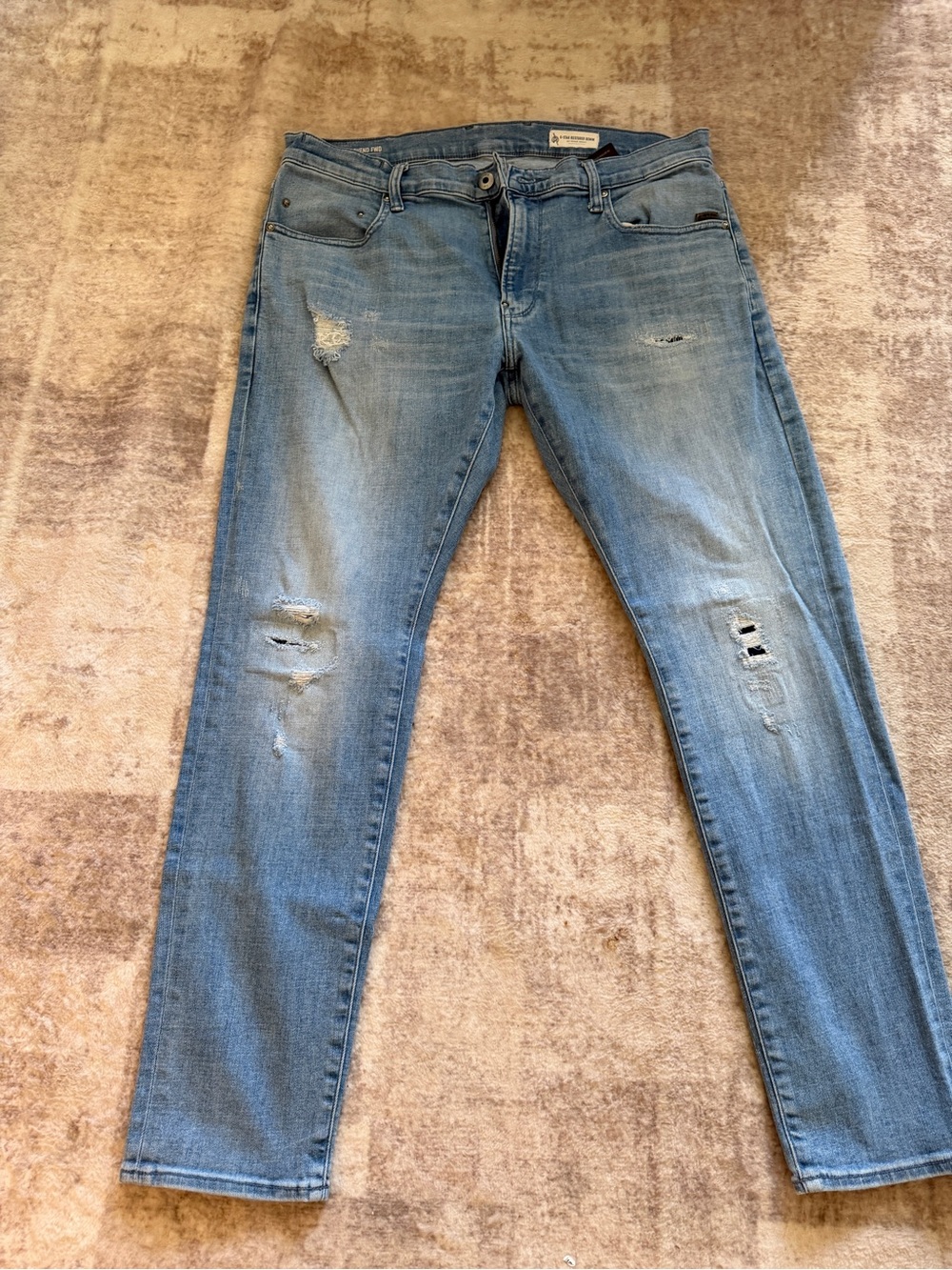 G‑Star Raw Revend FWD Distressed Skinny Jeans 36x32 Light Blue
